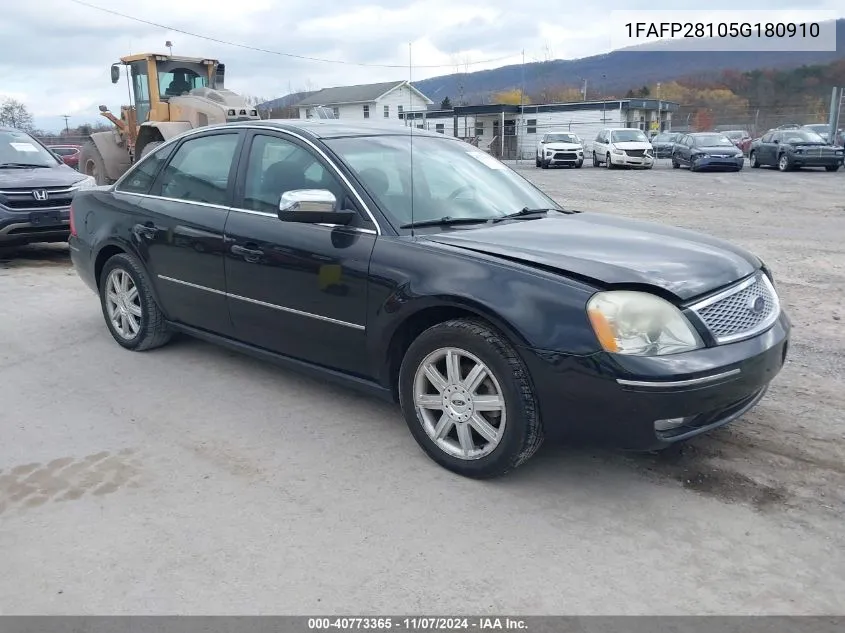 2005 Ford Five Hundred Limited VIN: 1FAFP28105G180910 Lot: 40773365