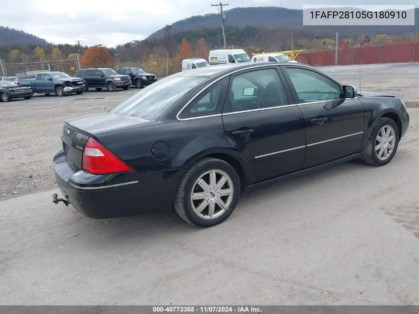 2005 Ford Five Hundred Limited VIN: 1FAFP28105G180910 Lot: 40773365