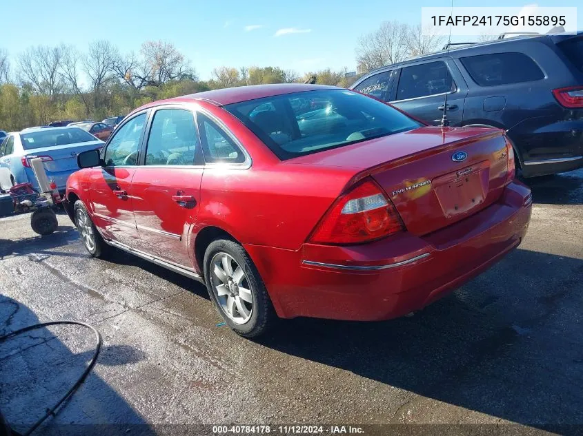 2005 Ford Five Hundred Sel VIN: 1FAFP24175G155895 Lot: 40784178