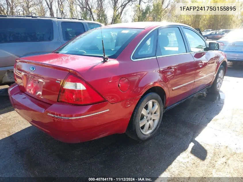 2005 Ford Five Hundred Sel VIN: 1FAFP24175G155895 Lot: 40784178