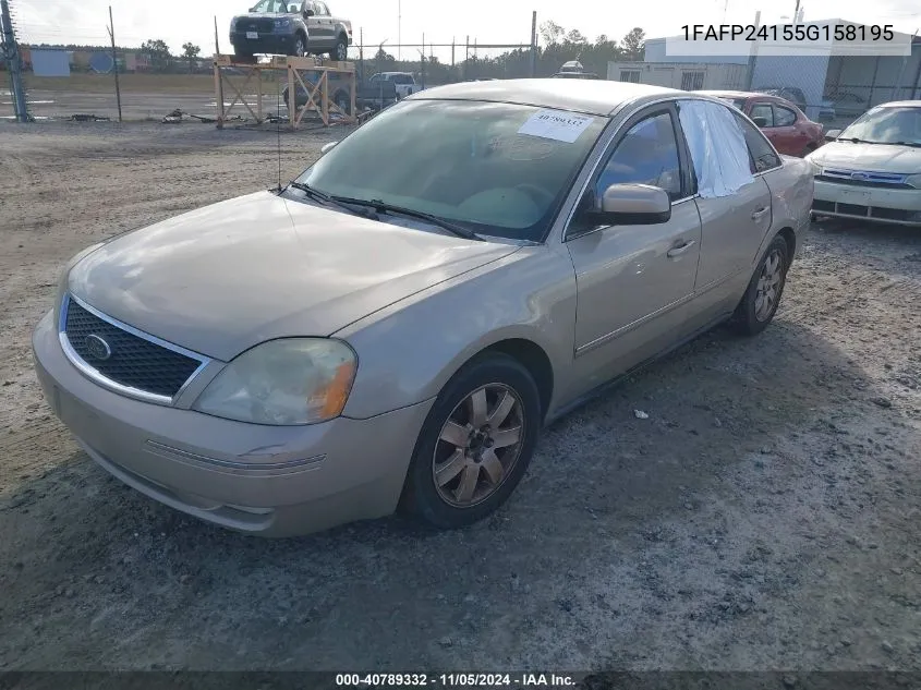 2005 Ford Five Hundred Sel VIN: 1FAFP24155G158195 Lot: 40789332