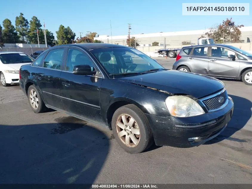 2005 Ford Five Hundred Sel VIN: 1FAFP24145G180110 Lot: 40832494