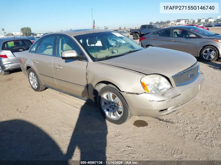 2005 Ford Five Hundred Sel VIN: 1FAFP27155G146740 Lot: 40867136