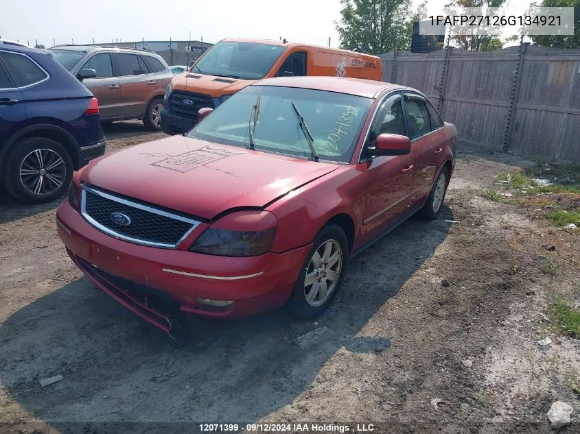 2006 Ford Five Hundred VIN: 1FAFP27126G134921 Lot: 12071399