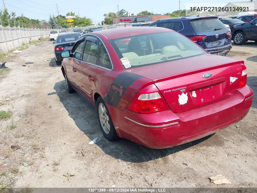 1FAFP27126G134921 2006 Ford Five Hundred