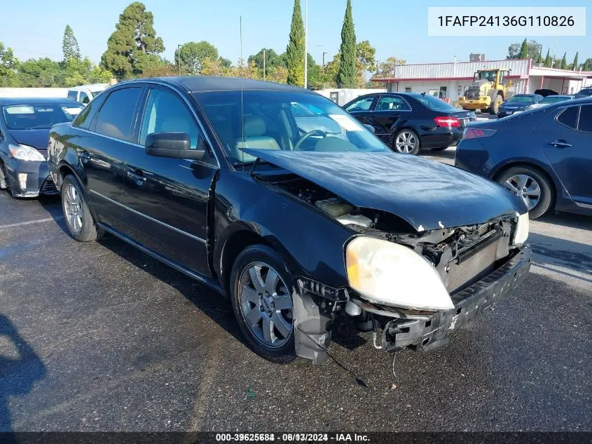 2006 Ford Five Hundred Sel VIN: 1FAFP24136G110826 Lot: 39625684