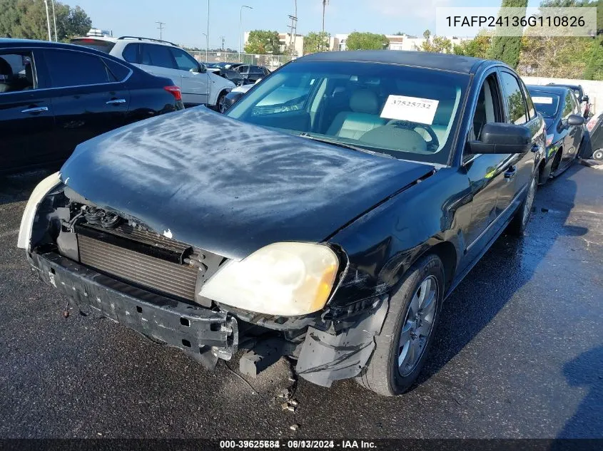 2006 Ford Five Hundred Sel VIN: 1FAFP24136G110826 Lot: 39625684