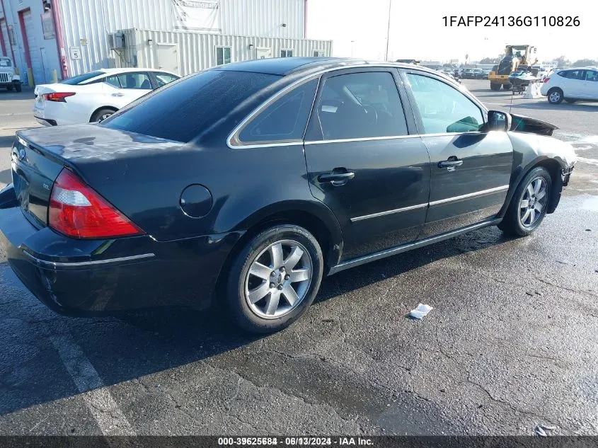 2006 Ford Five Hundred Sel VIN: 1FAFP24136G110826 Lot: 39625684