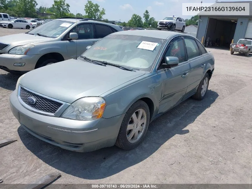 2006 Ford Five Hundred Se VIN: 1FAHP23166G139604 Lot: 39710743