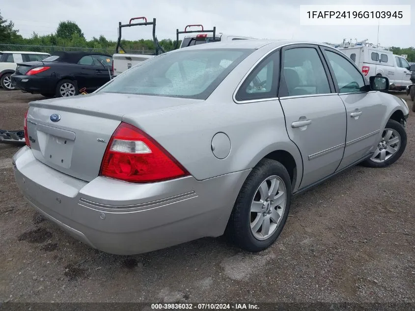 1FAFP24196G103945 2006 Ford Five Hundred Sel