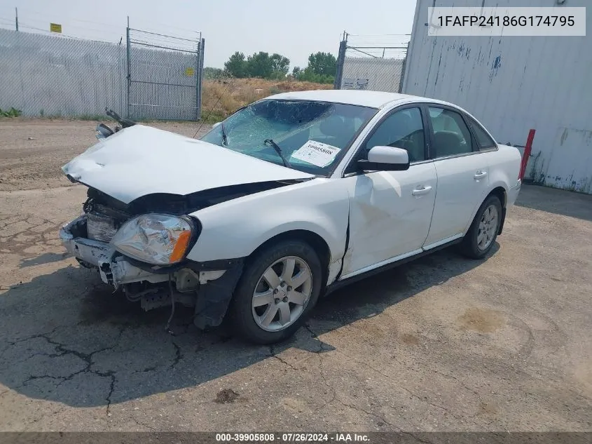 2006 Ford Five Hundred Sel VIN: 1FAFP24186G174795 Lot: 39905808