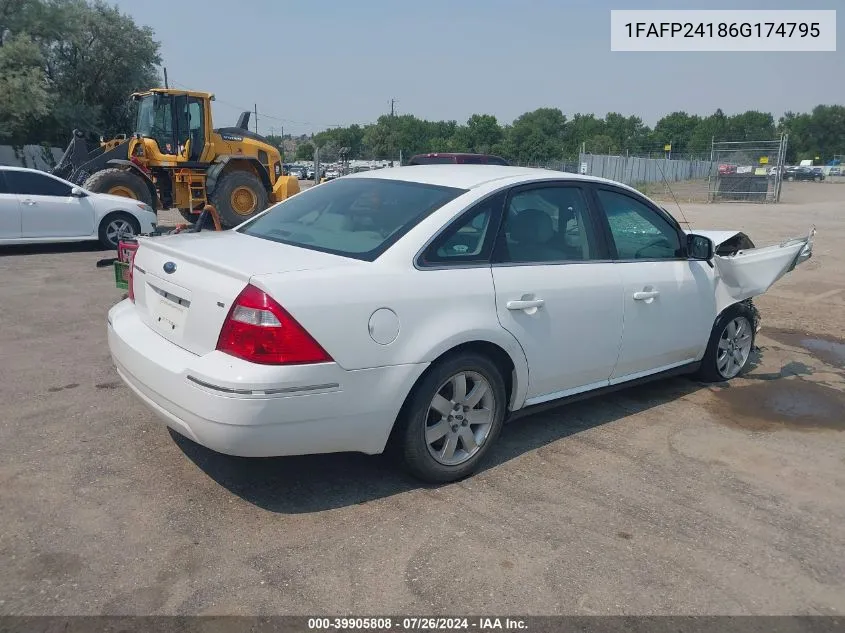 2006 Ford Five Hundred Sel VIN: 1FAFP24186G174795 Lot: 39905808