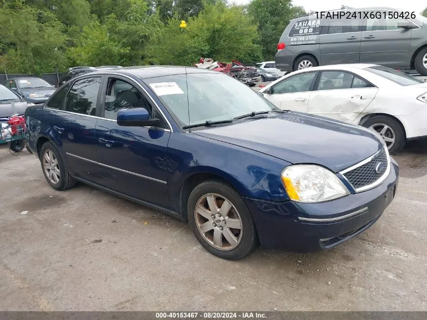 2006 Ford Five Hundred Sel VIN: 1FAHP241X6G150426 Lot: 40153467