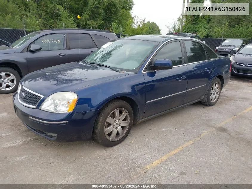 2006 Ford Five Hundred Sel VIN: 1FAHP241X6G150426 Lot: 40153467