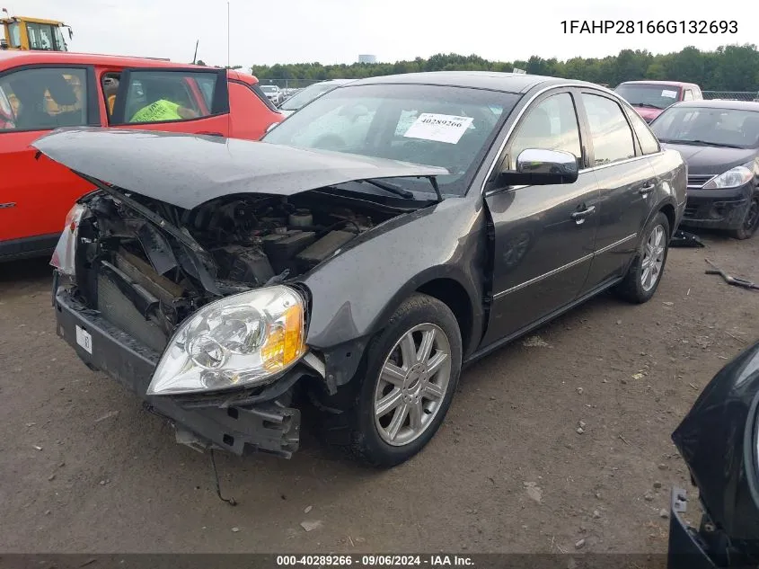 2006 Ford Five Hundred Limited VIN: 1FAHP28166G132693 Lot: 40289266