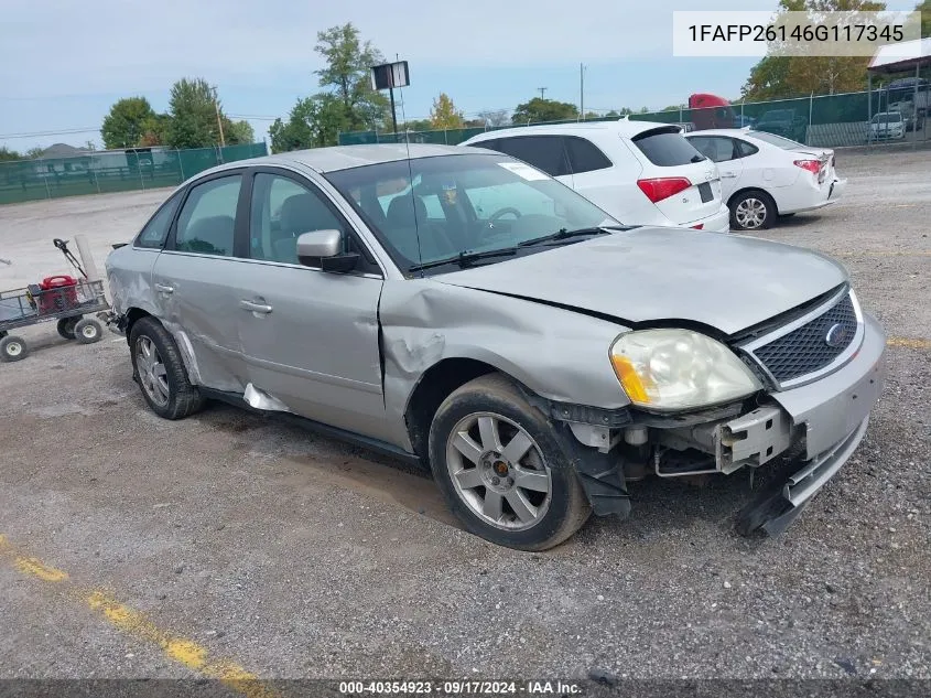 2006 Ford Five Hundred Se VIN: 1FAFP26146G117345 Lot: 40354923