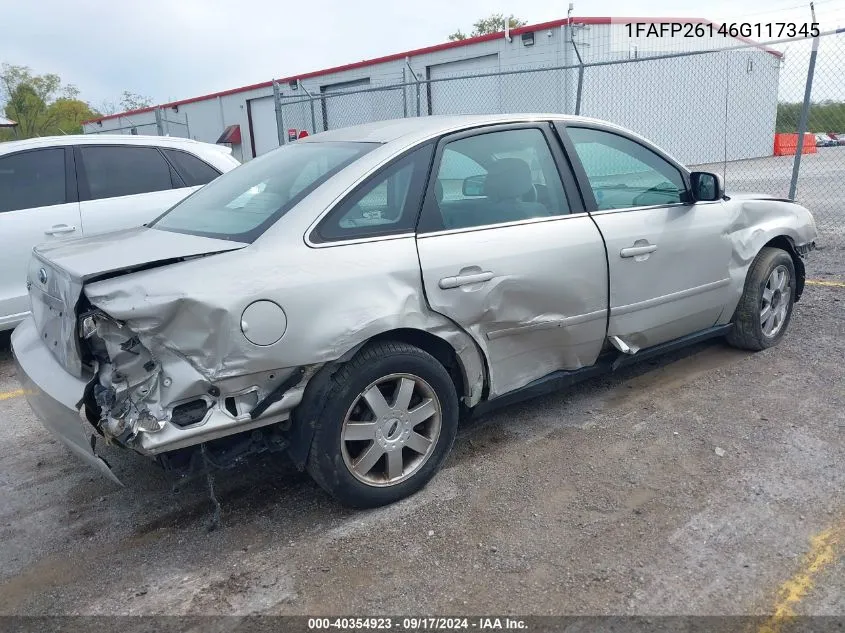 2006 Ford Five Hundred Se VIN: 1FAFP26146G117345 Lot: 40354923