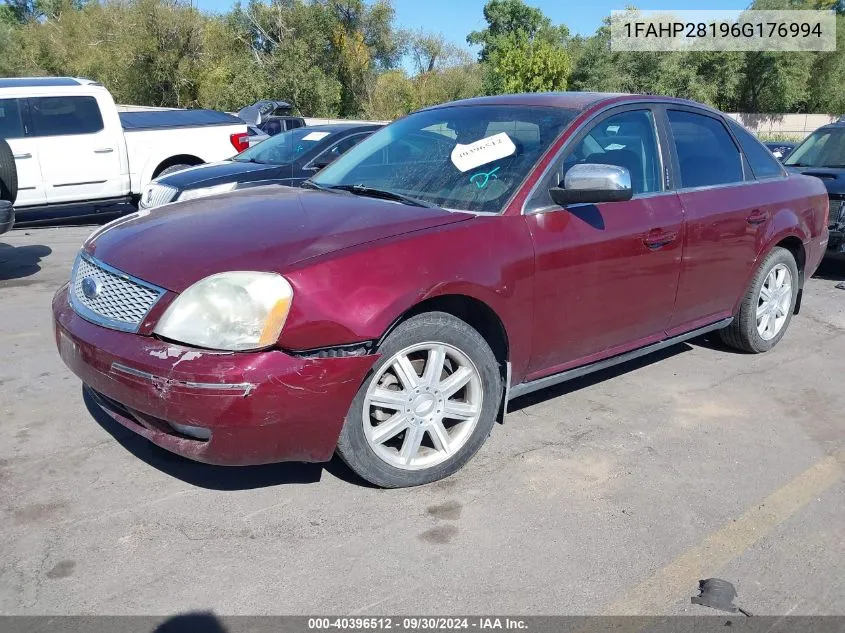 2006 Ford Five Hundred Limited VIN: 1FAHP28196G176994 Lot: 40396512