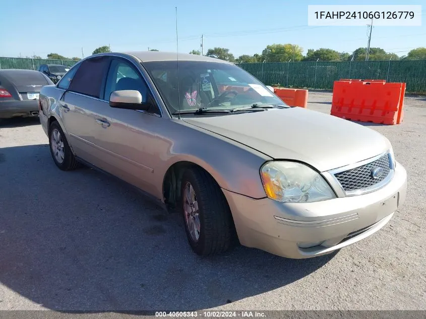 2006 Ford Five Hundred Sel VIN: 1FAHP24106G126779 Lot: 40505343