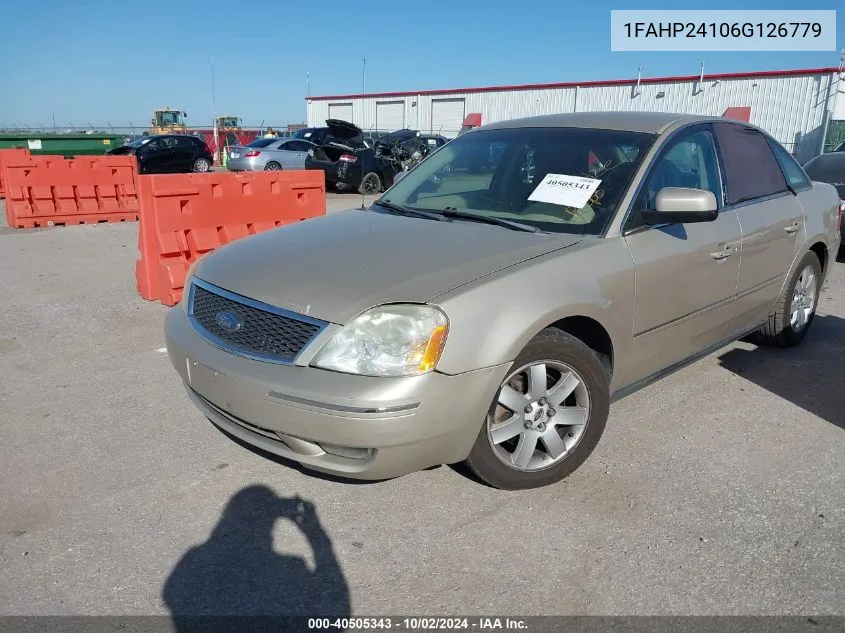 2006 Ford Five Hundred Sel VIN: 1FAHP24106G126779 Lot: 40505343