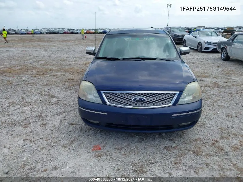 2006 Ford Five Hundred Limited VIN: 1FAFP25176G149644 Lot: 40556880