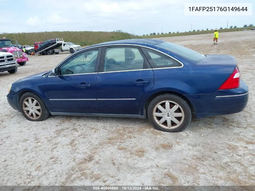 1FAFP25176G149644 2006 Ford Five Hundred Limited