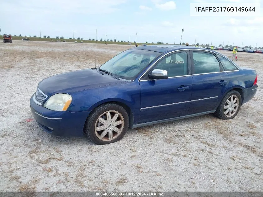 1FAFP25176G149644 2006 Ford Five Hundred Limited