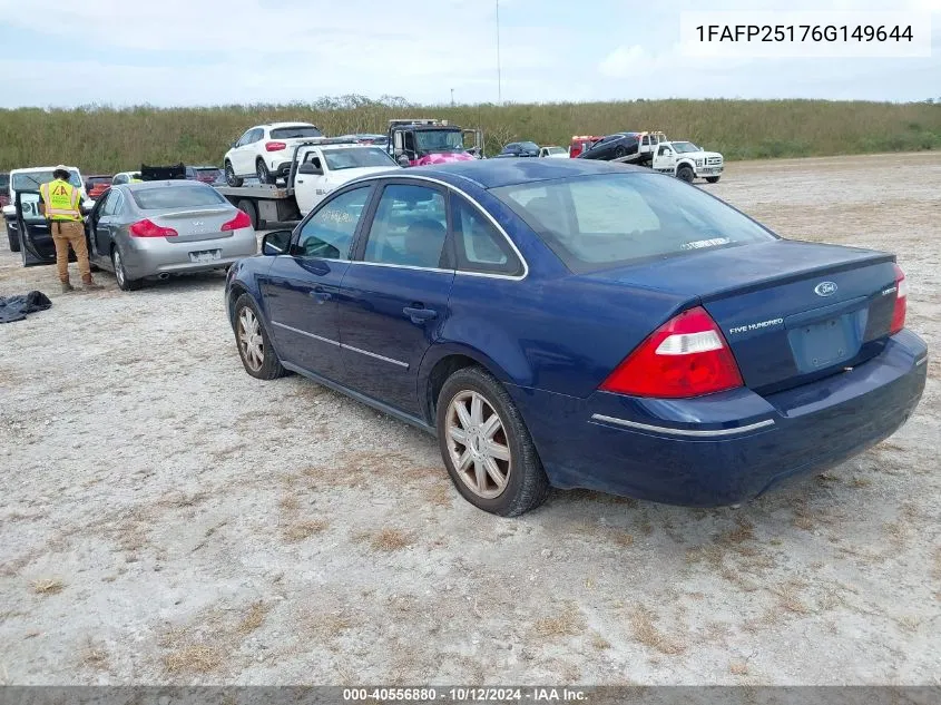 1FAFP25176G149644 2006 Ford Five Hundred Limited