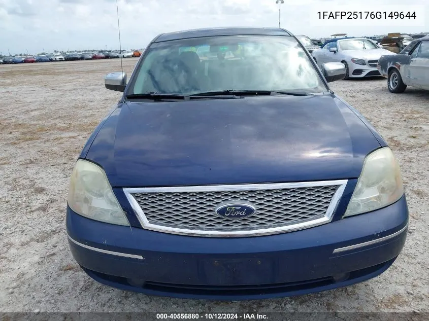 1FAFP25176G149644 2006 Ford Five Hundred Limited