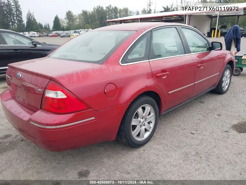 2006 Ford Five Hundred Sel VIN: 1FAFP271X6G119972 Lot: 40569873