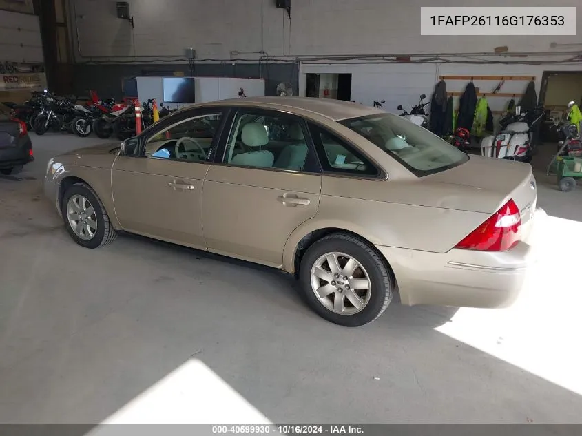 2006 Ford Five Hundred Se VIN: 1FAFP26116G176353 Lot: 40599930