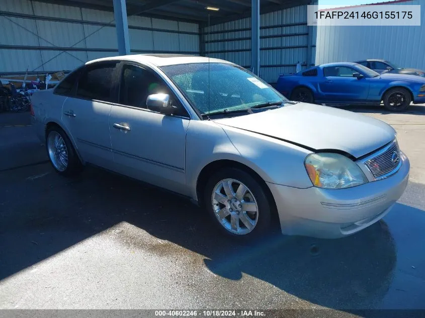 2006 Ford Five Hundred Sel VIN: 1FAFP24146G155175 Lot: 40602246