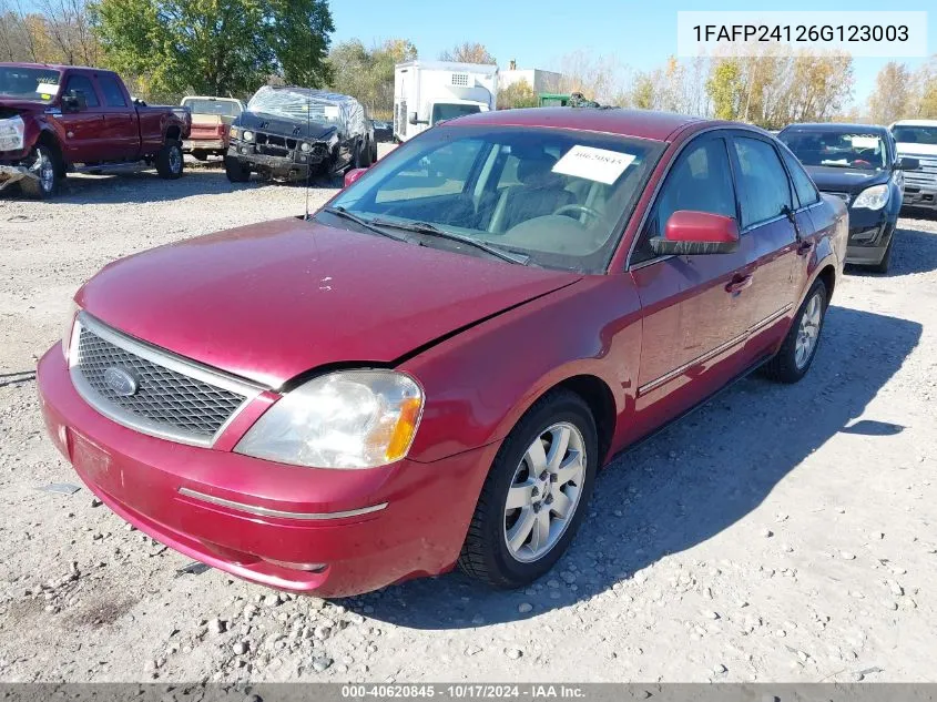 2006 Ford Five Hundred Sel VIN: 1FAFP24126G123003 Lot: 40620845