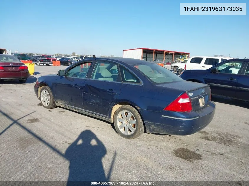 2006 Ford Five Hundred Se VIN: 1FAHP23196G173035 Lot: 40657969