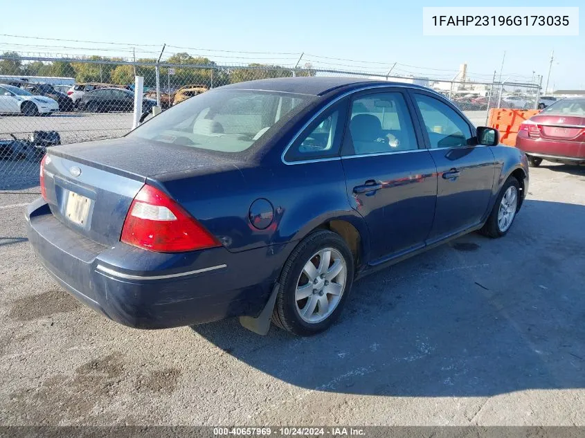 2006 Ford Five Hundred Se VIN: 1FAHP23196G173035 Lot: 40657969