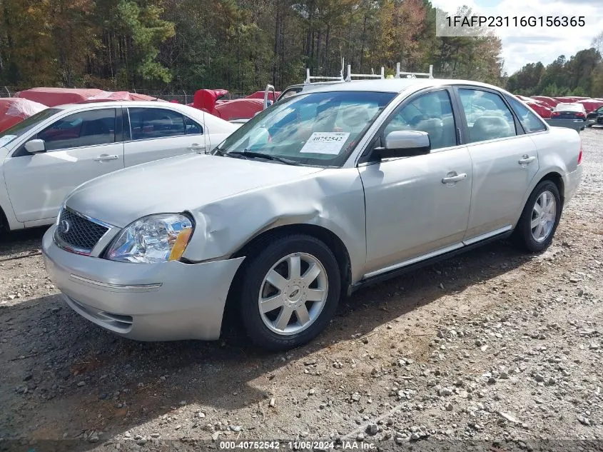 2006 Ford Five Hundred Se VIN: 1FAFP23116G156365 Lot: 40752542