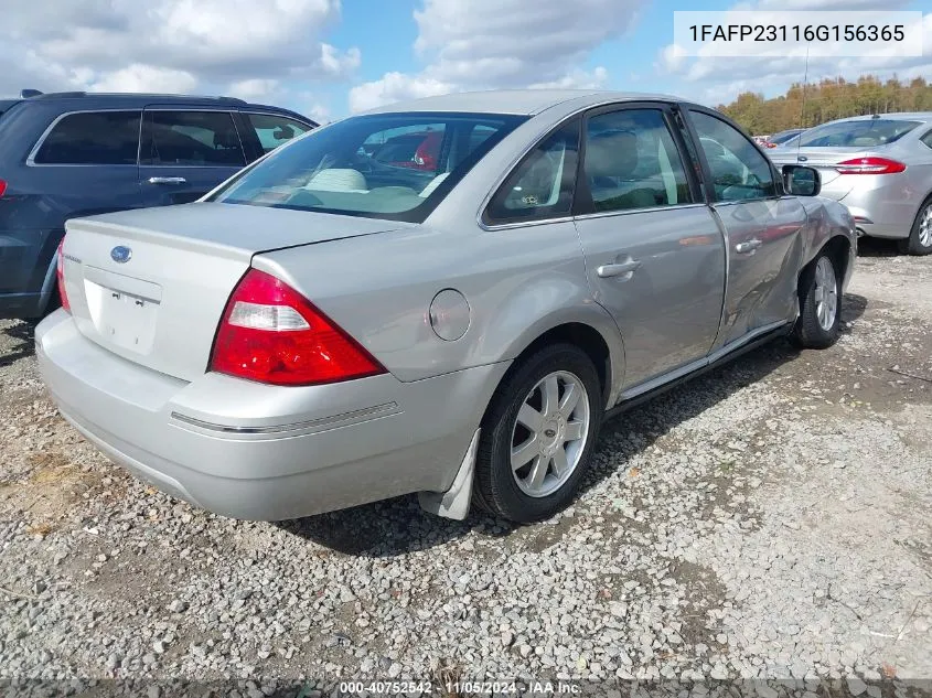 2006 Ford Five Hundred Se VIN: 1FAFP23116G156365 Lot: 40752542