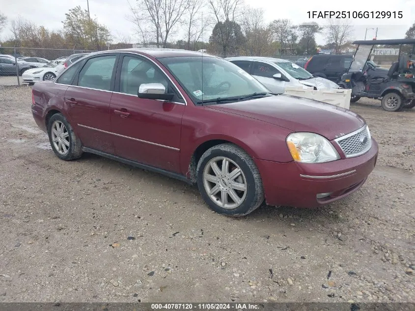 2006 Ford Five Hundred Limited VIN: 1FAFP25106G129915 Lot: 40787120