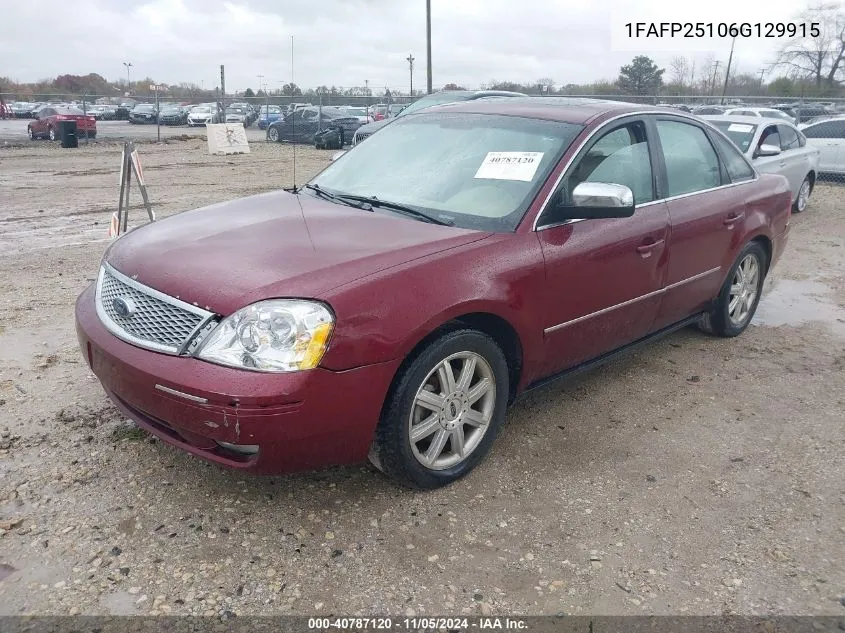 2006 Ford Five Hundred Limited VIN: 1FAFP25106G129915 Lot: 40787120