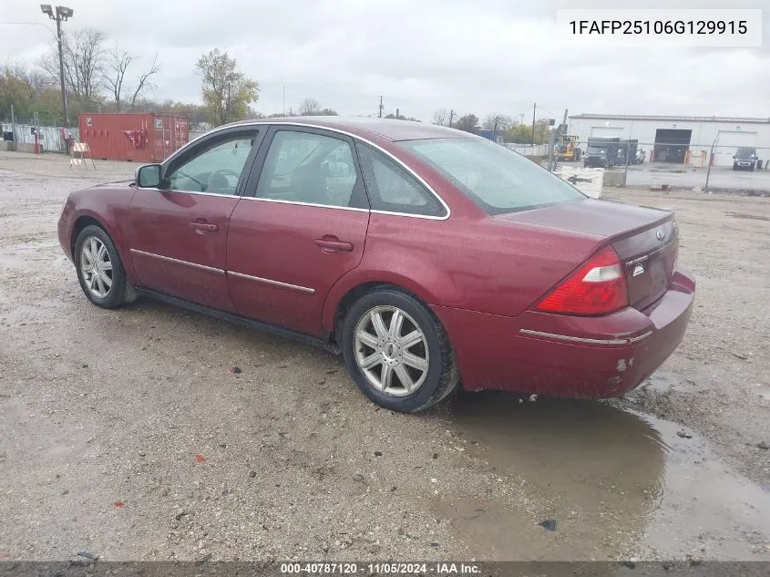 1FAFP25106G129915 2006 Ford Five Hundred Limited