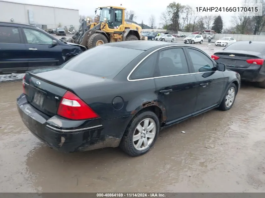 1FAHP24166G170415 2006 Ford Five Hundred Sel