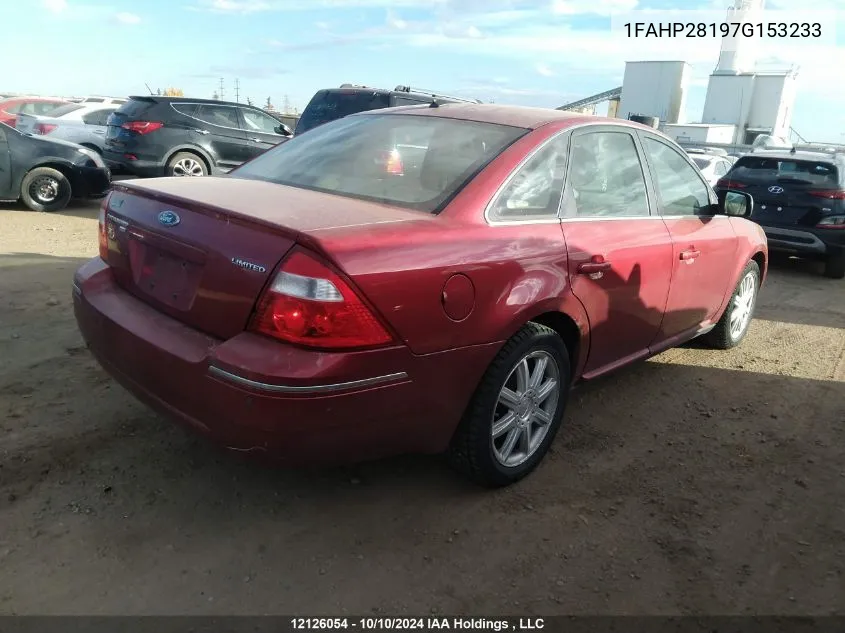 2007 Ford Five Hundred Limited VIN: 1FAHP28197G153233 Lot: 12126054