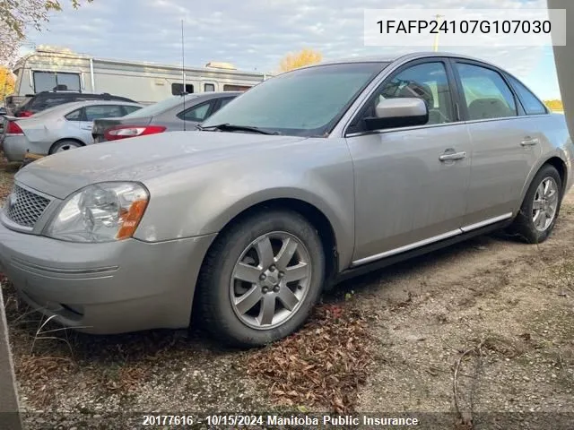 2007 Ford Five Hundred Sel VIN: 1FAFP24107G107030 Lot: 20177616