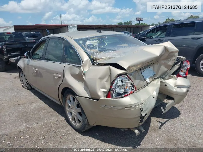 2007 Ford Five Hundred Limited VIN: 1FAHP25137G124685 Lot: 39890822