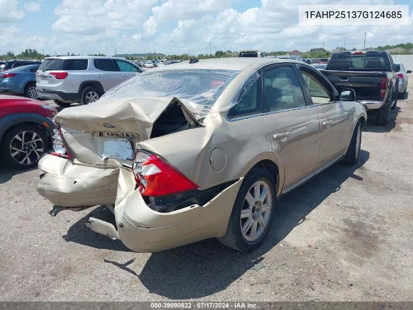 2007 Ford Five Hundred Limited VIN: 1FAHP25137G124685 Lot: 39890822