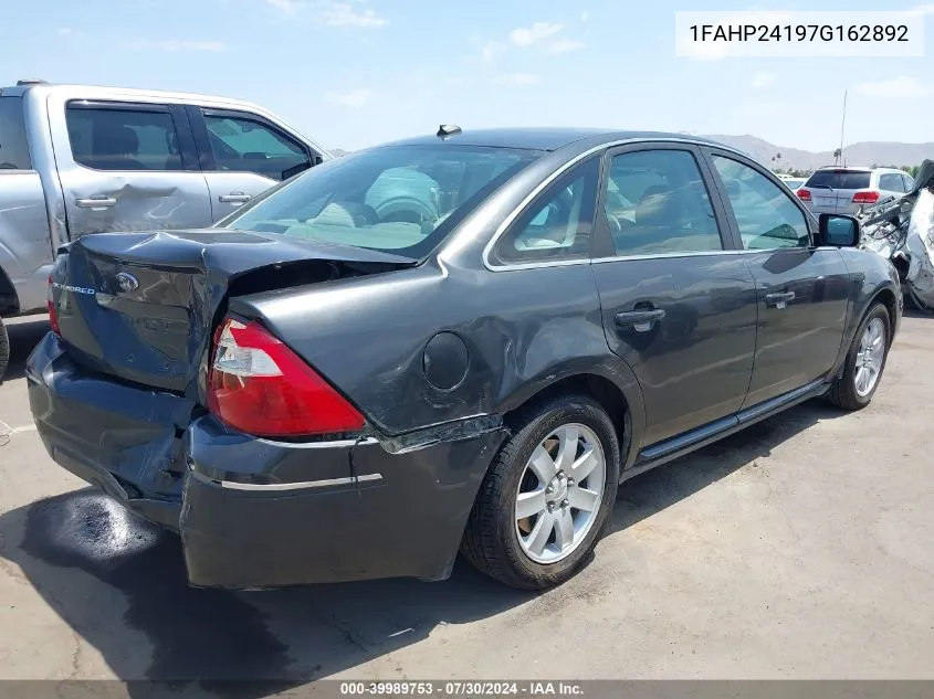 2007 Ford Five Hundred Sel VIN: 1FAHP24197G162892 Lot: 39989753