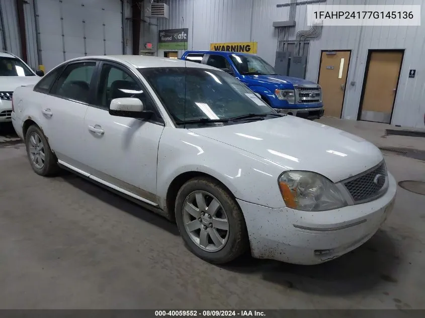 1FAHP24177G145136 2007 Ford Five Hundred Sel