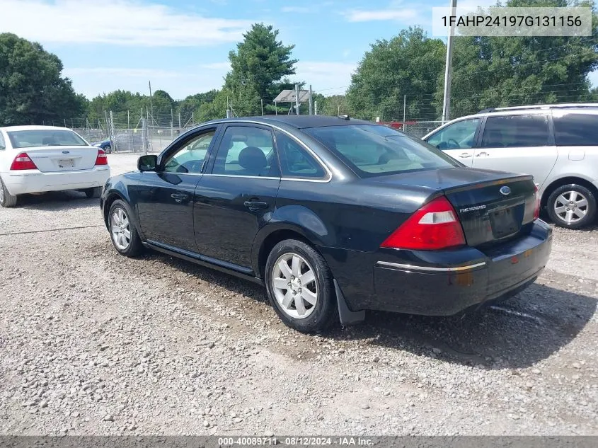 2007 Ford Five Hundred Sel VIN: 1FAHP24197G131156 Lot: 40089711