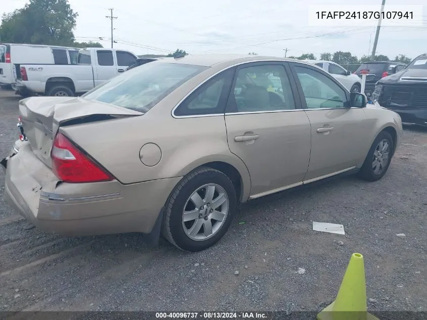 1FAFP24187G107941 2007 Ford Five Hundred Sel