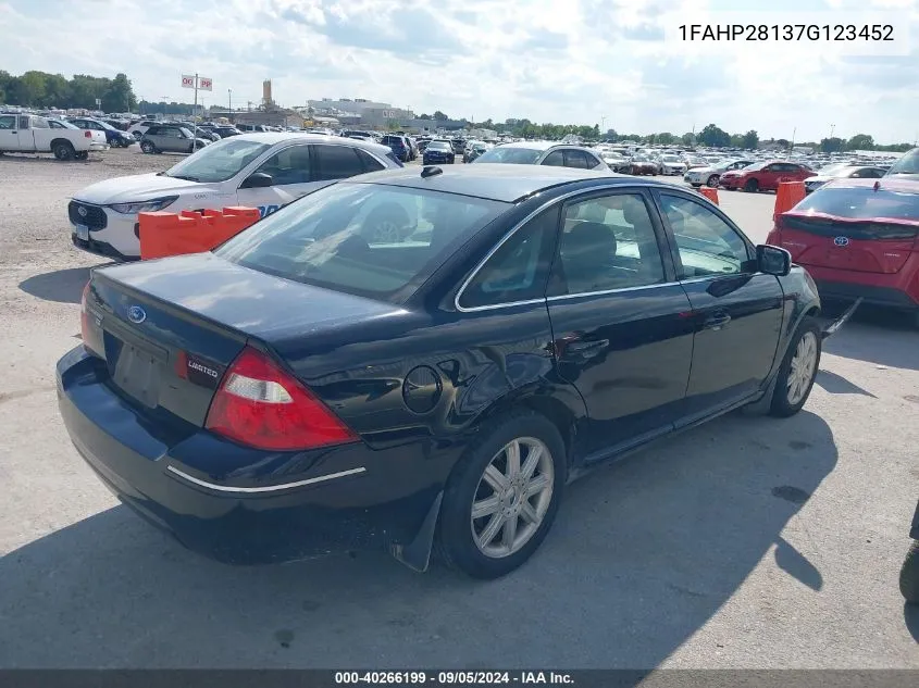 2007 Ford Five Hundred Limited VIN: 1FAHP28137G123452 Lot: 40266199